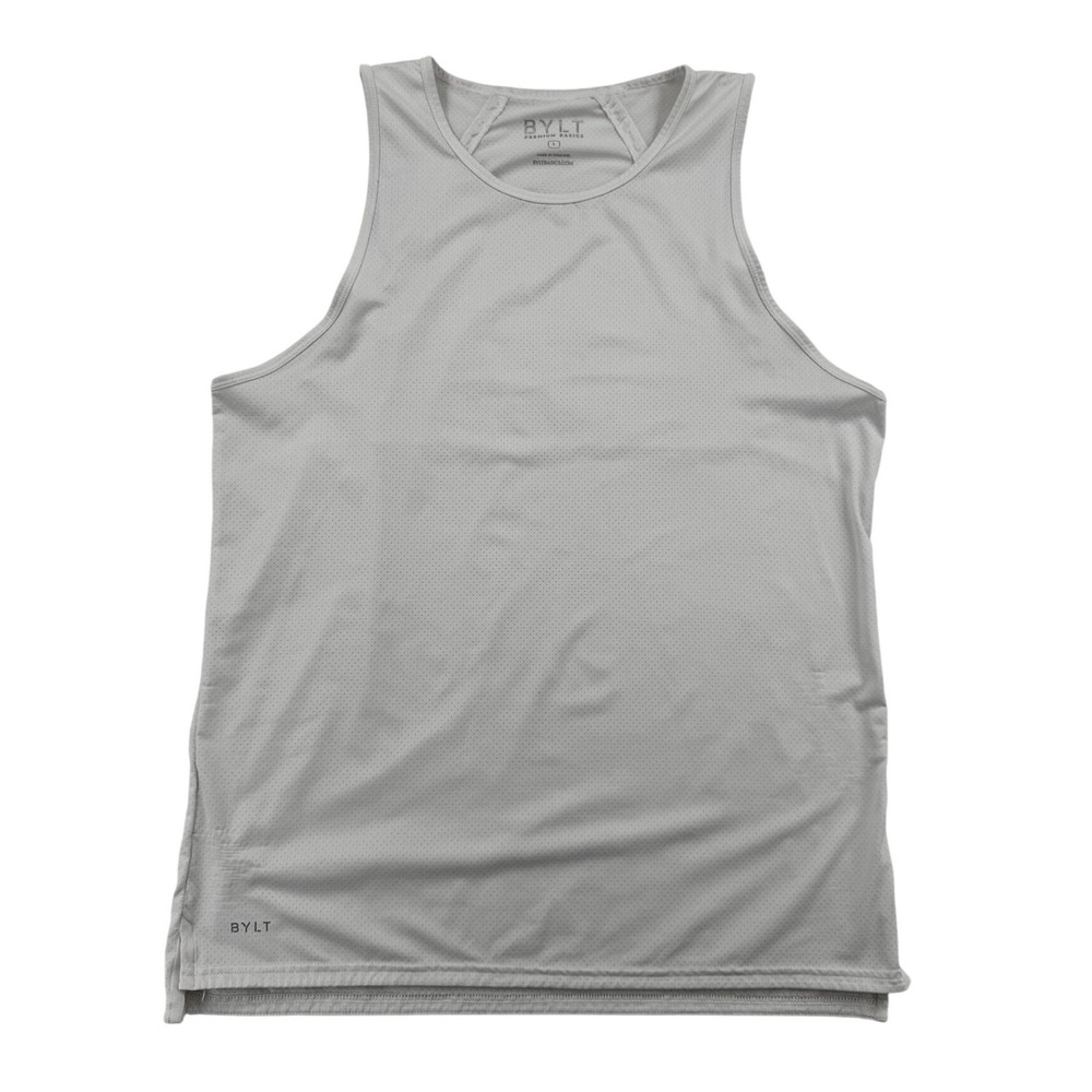 BYLT Premium Basics Tank Top Mens Large White Good Mesh Active Training